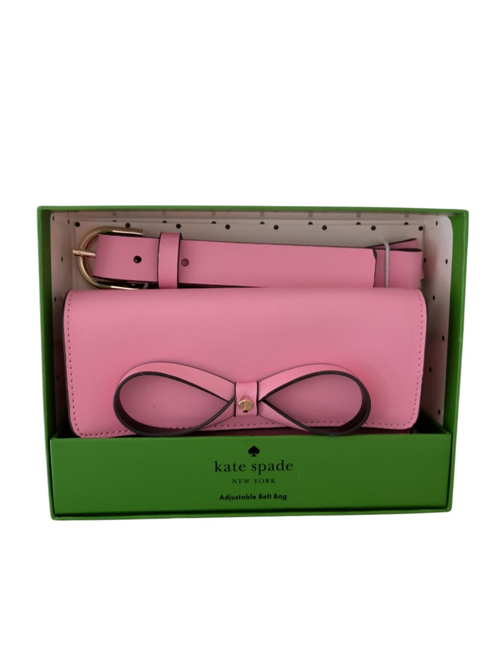 Retail $108 New Kate Spade Pink Bow Belt Bag Gift Bag Set